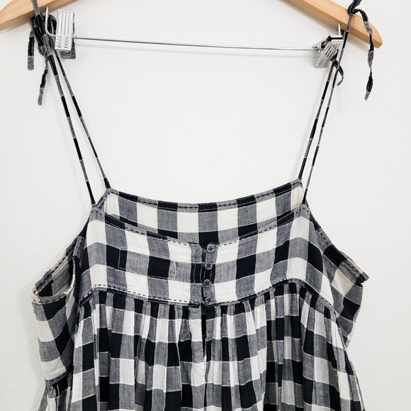 THE GREAT. The Dainty Dress in Black White Gingham 3 Large - Picture 8 of 10